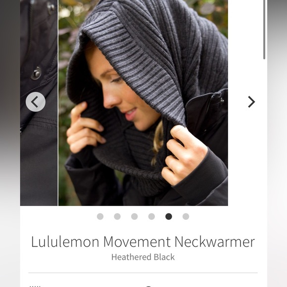 lululemon athletica Accessories - Lululemon heathered black merino wool movement neck warmer hood wrap scarf $78